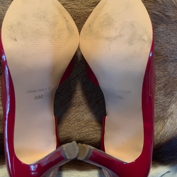 JENN ARDOR Red Stiletto 4" Heel Pumps W/ Classic Closed Toe & Open Side--SZ 8.5 - Picture 5 of 9